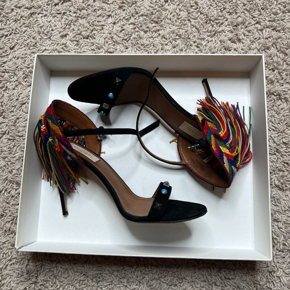 Valentino Native Heels w/fringe